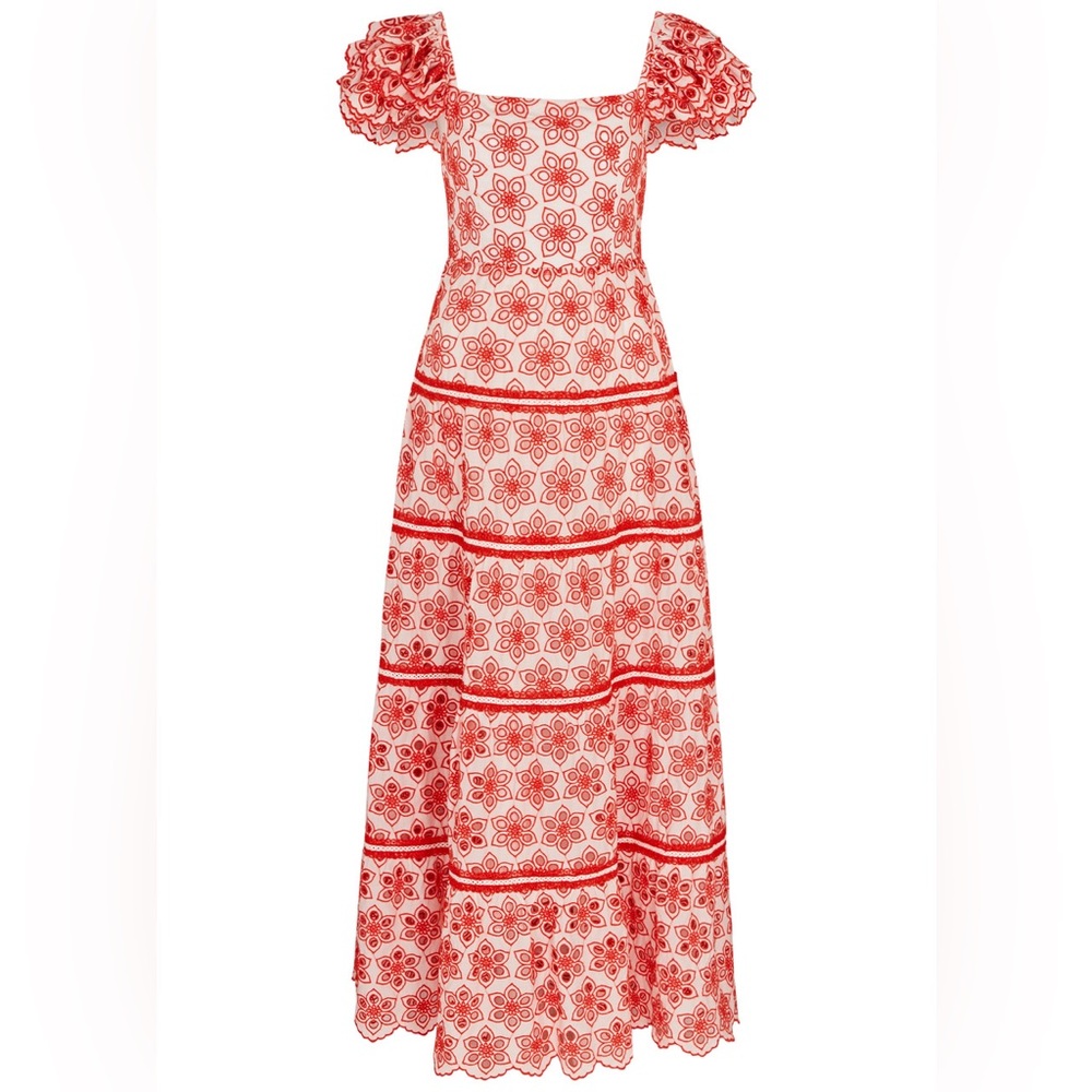 Alice + Olivia Orange and White Floral Dress